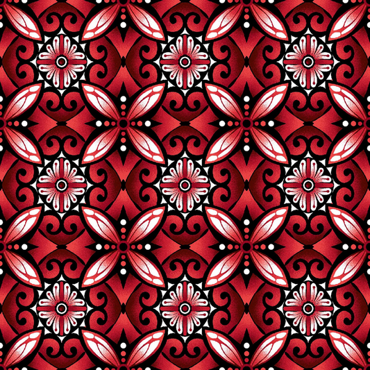 Red Geometric Tiles sewing and quilting product