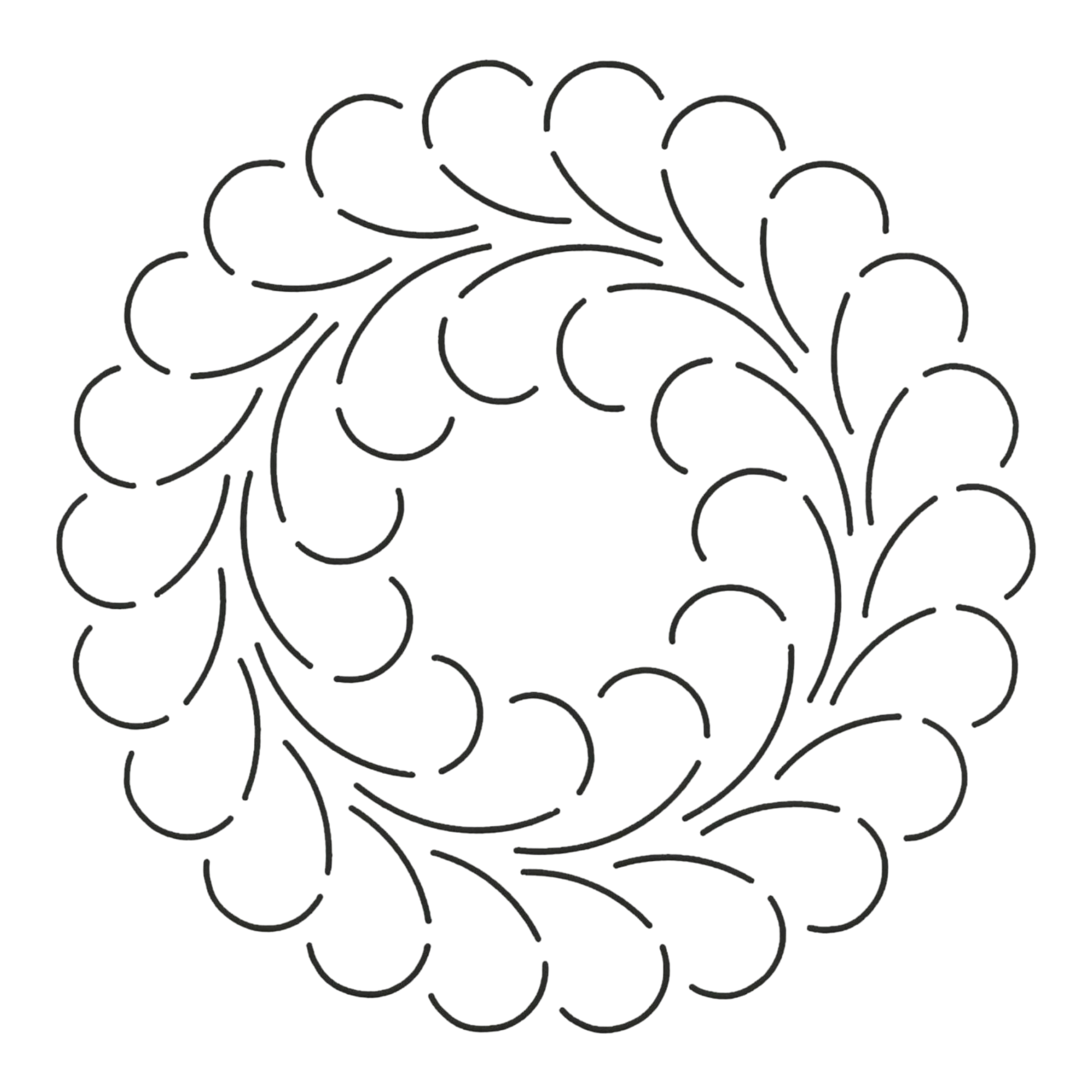 Quilt Stencil Double Feather 203 mm Square block for precise cutting, marking and patchwork