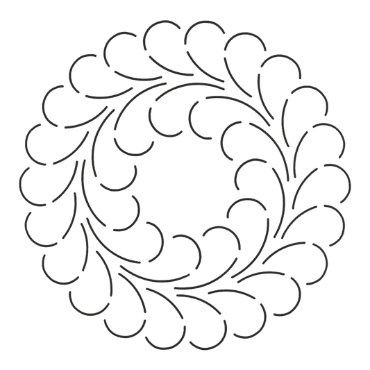 Quilt Stencil Double Feather 203 mm Square block for precise cutting, marking and patchwork