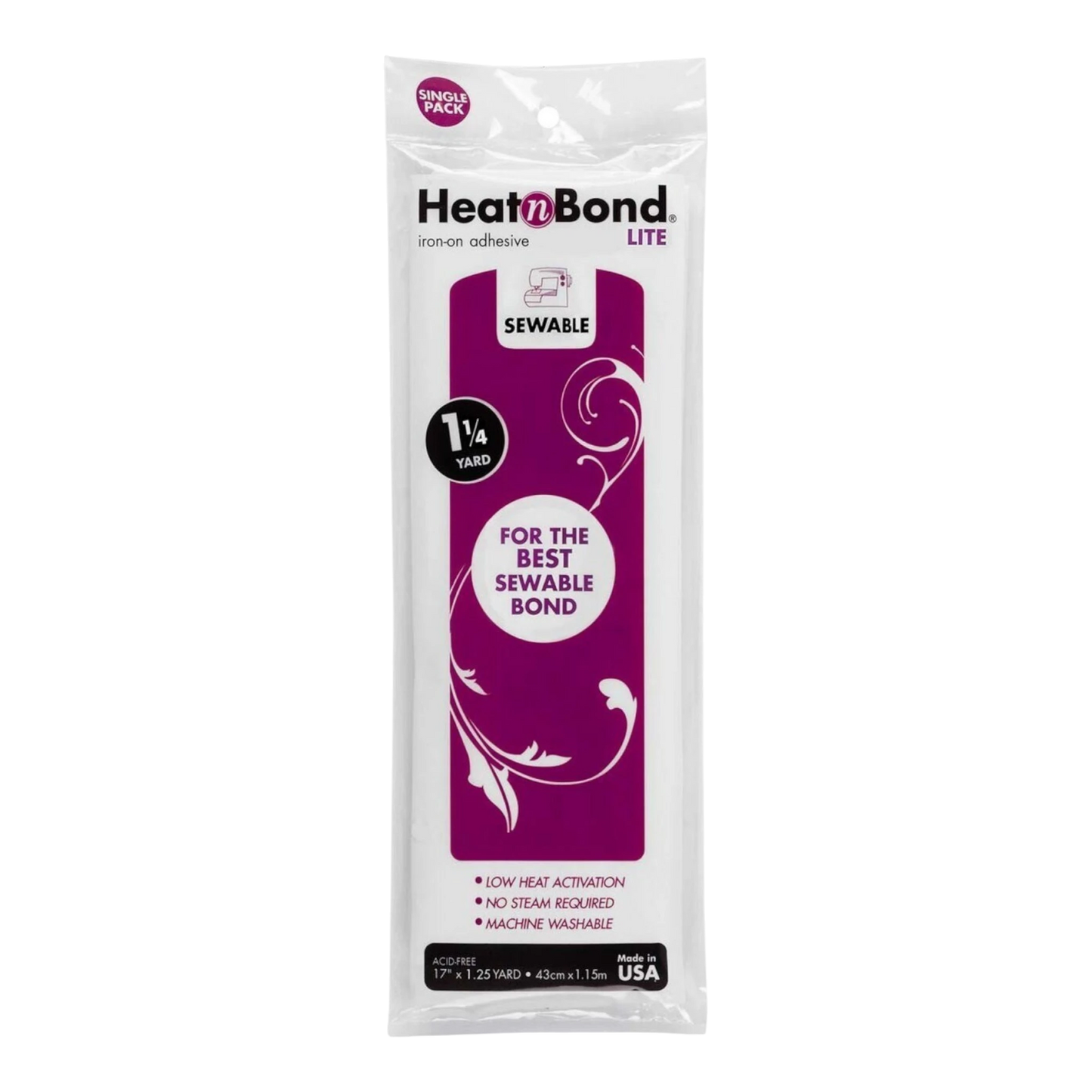 Heat n Bond Lite 432 mm x 1 1/4yd (1.1 metre) for applique, sewing and fusible craft projects