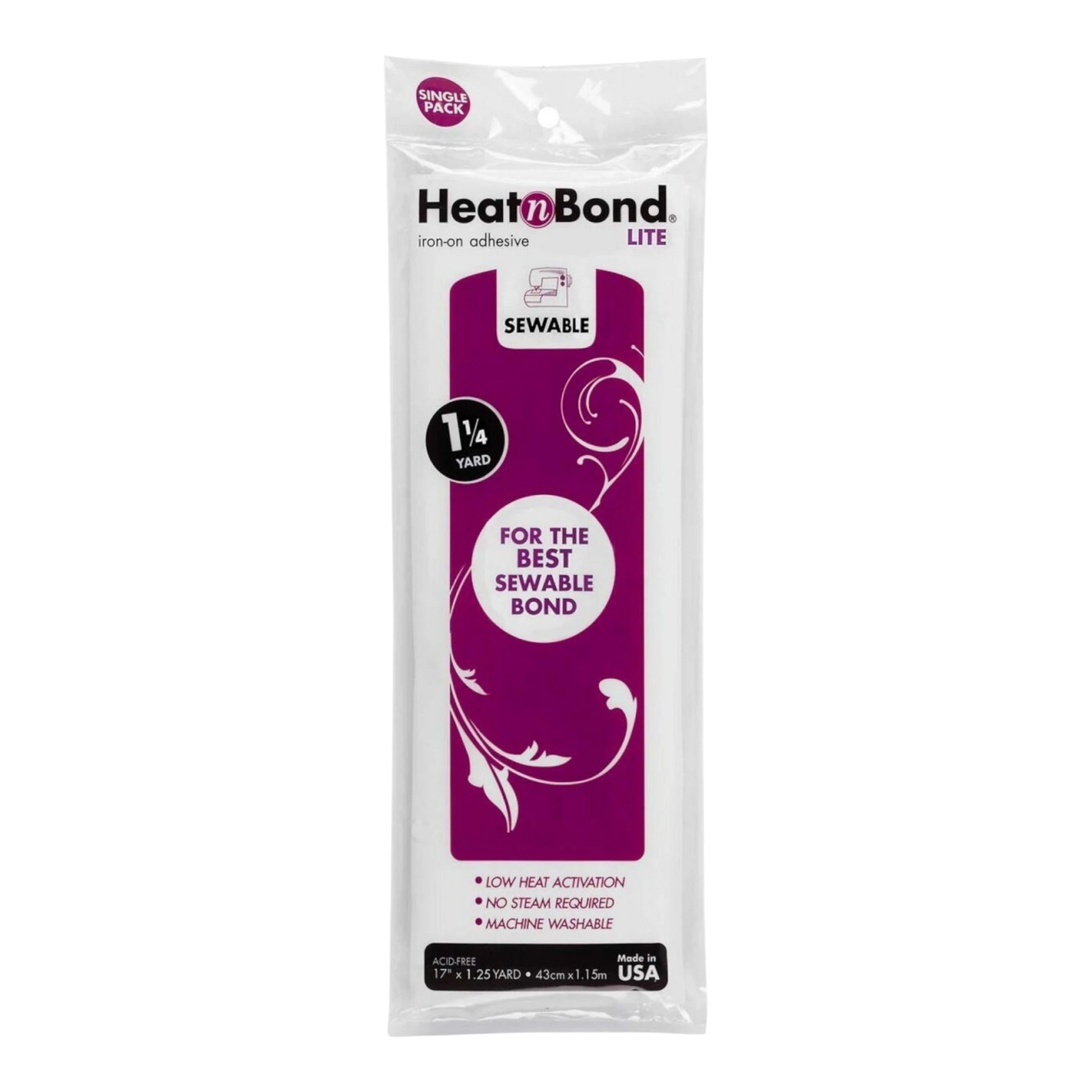 Heat n Bond Lite 432 mm x 1 1/4yd (1.1 metre) for applique, sewing and fusible craft projects