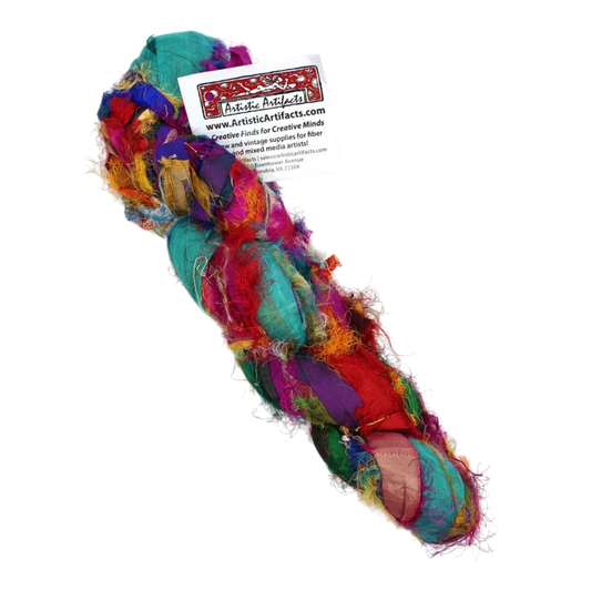 Multicolour Chiffon Silk Sari Ribbon sewing and quilting product