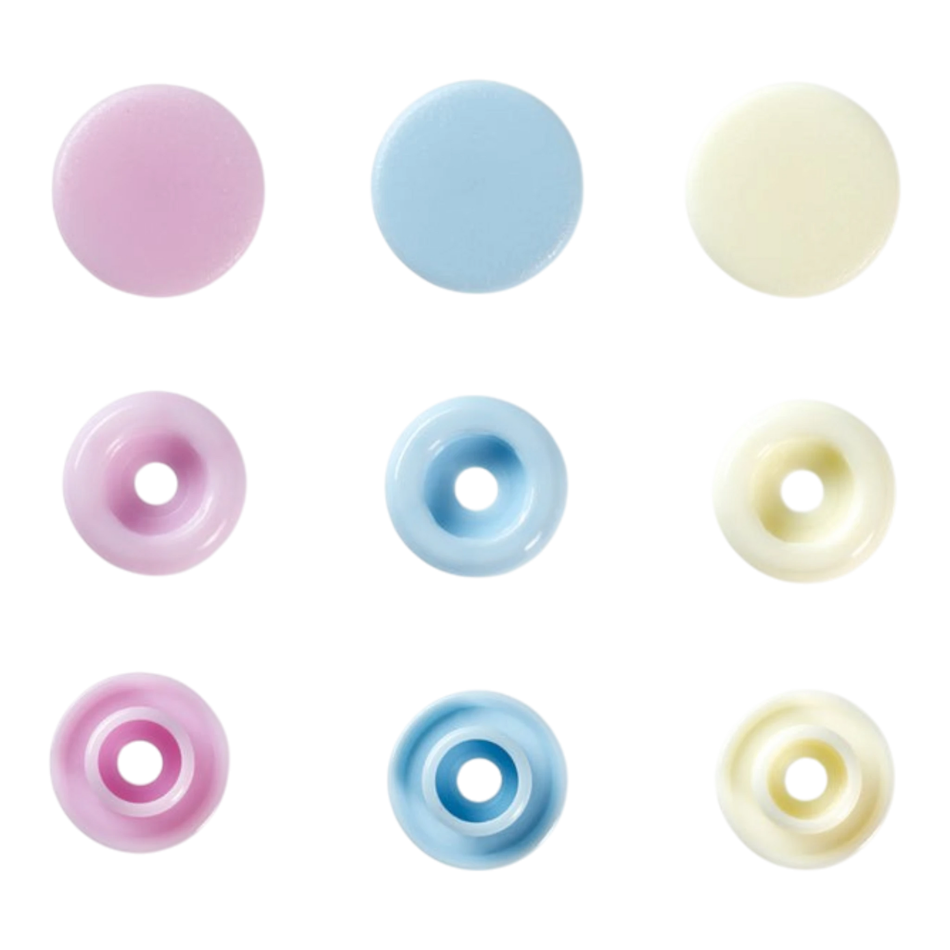 Prym Love - Colour Snap Fastener - ROSE/LIGHT BLUE/PEARL for bag making and sewing projects