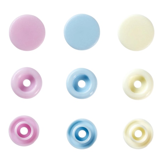 Prym Love - Colour Snap Fastener - ROSE/LIGHT BLUE/PEARL for bag making and sewing projects