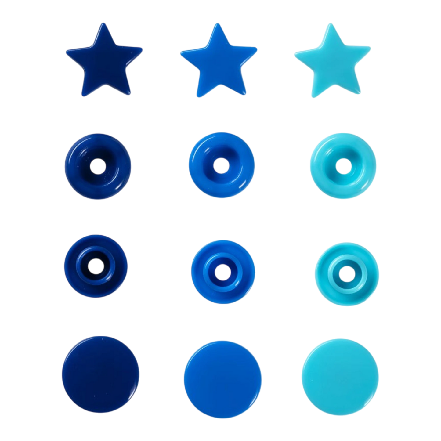 Prym Love - Colour Snap Fastener - STAR - BLUE/TURQUOISE/INK for bag making and sewing projects