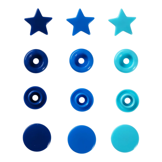 Prym Love - Colour Snap Fastener - STAR - BLUE/TURQUOISE/INK for bag making and sewing projects