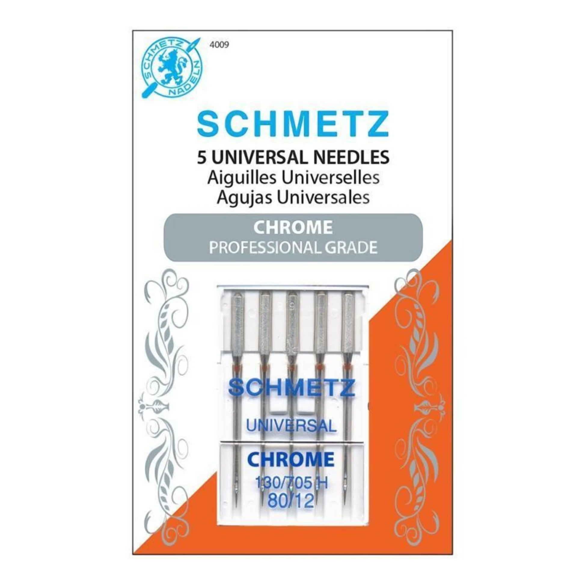 Schmetz Needles - Chrome Universal 80/12 Needle 5 ct , quilting and needlework