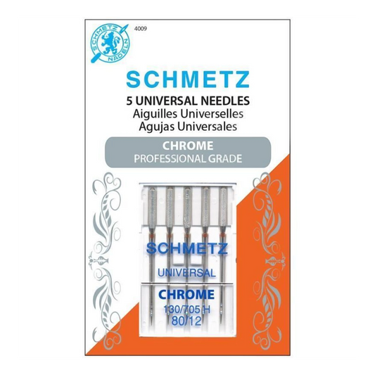 Schmetz Needles - Chrome Universal 80/12 Needle 5 ct , quilting and needlework