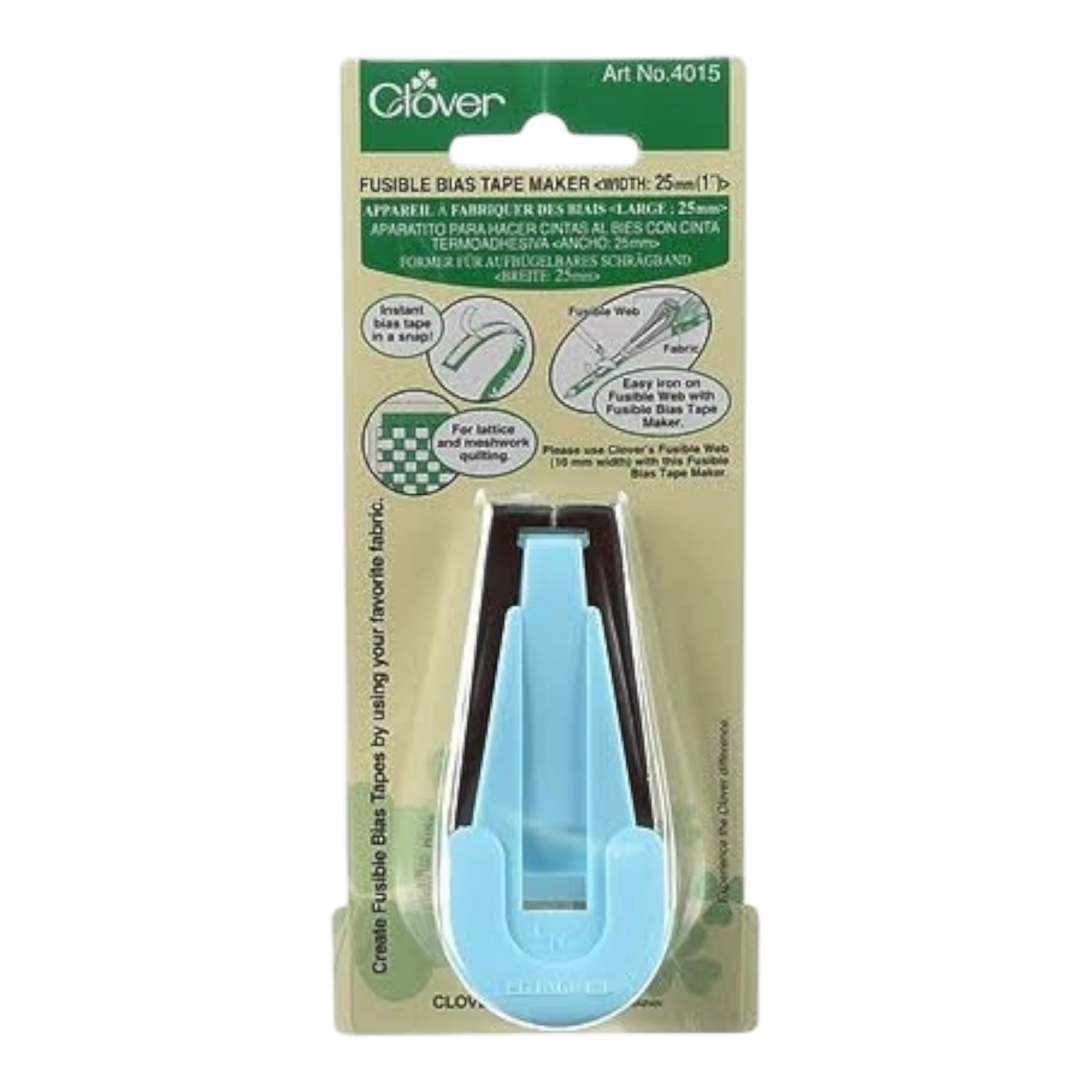 Clover Fusible Bias Tape Maker - 9 mm (3/8) , quilting and neat fabric finishing