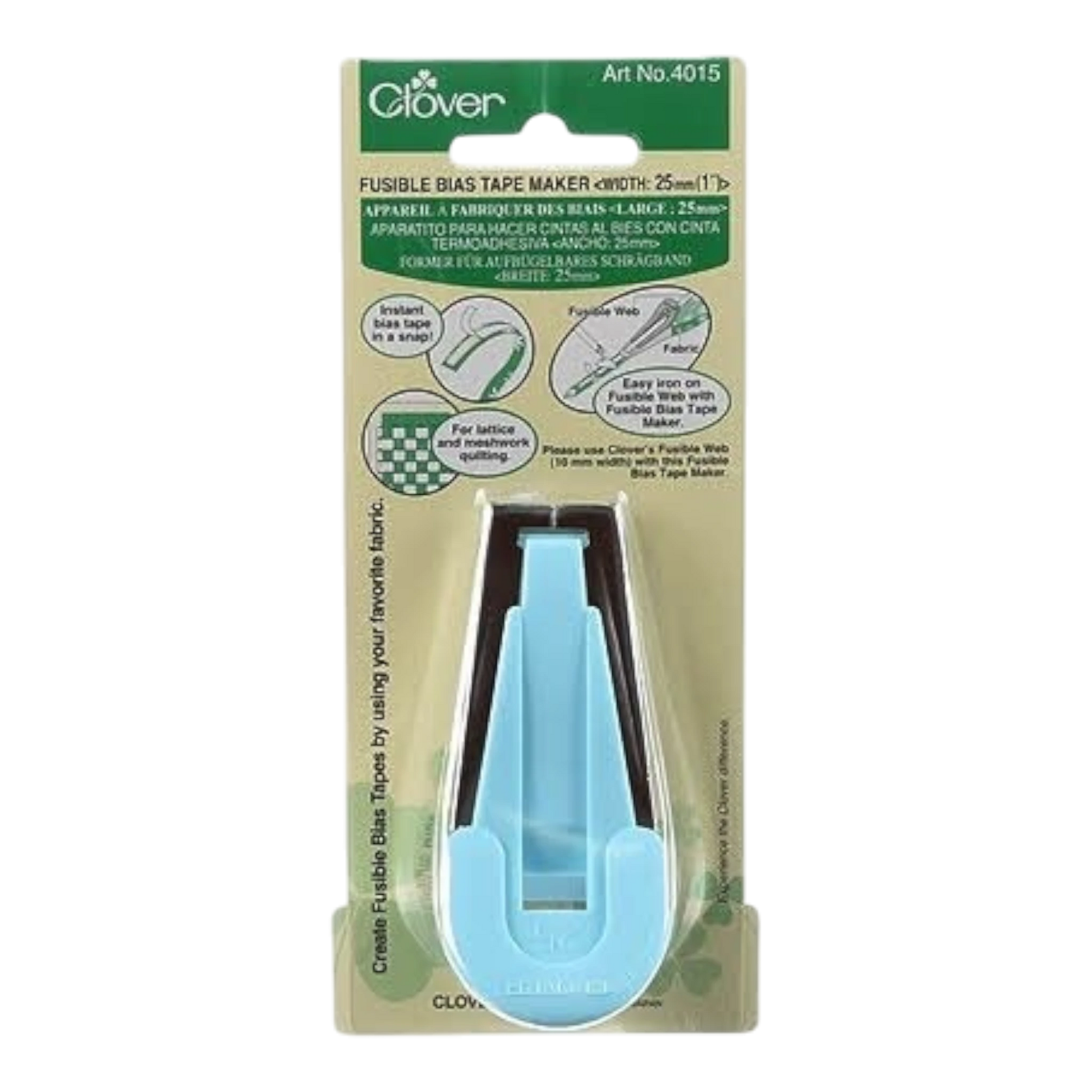Clover Fusible Bias Tape Maker - 9 mm (3/8) , quilting and neat fabric finishing