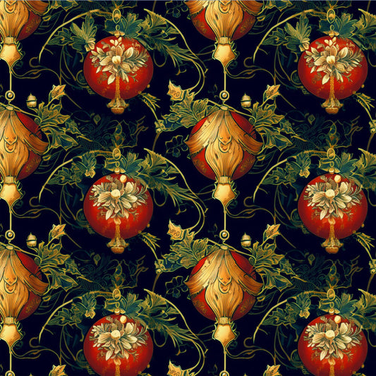 Baubles & Mistletoe - Black Christmas sewing and quilting product
