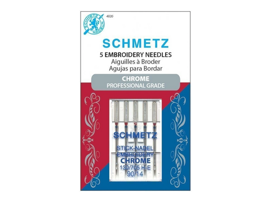 Schmetz Chrome Embroidery 90/14 Machine Needle , quilting and needlework