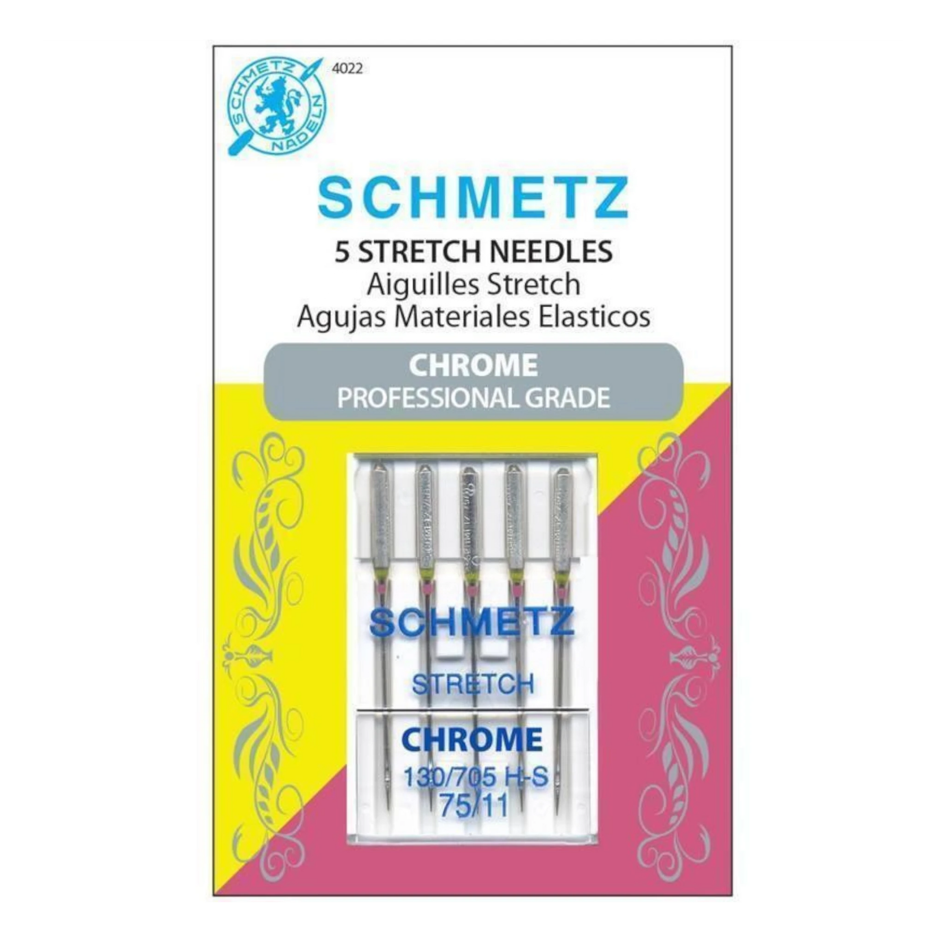 Schmetz Needles - Chrome Stretch 75/11 Needle 5 ct , quilting and needlework