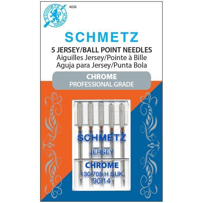 Schmetz Needles - Chrome Jersey 90/14 Needle 5 ct , quilting and needlework