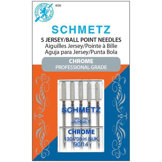 Schmetz Needles - Chrome Jersey 90/14 Needle 5 ct , quilting and needlework