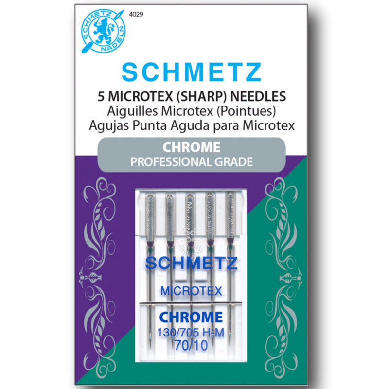Schmetz Needles - Chrome 70/10 Microtex Needle 5 ct , quilting and needlework