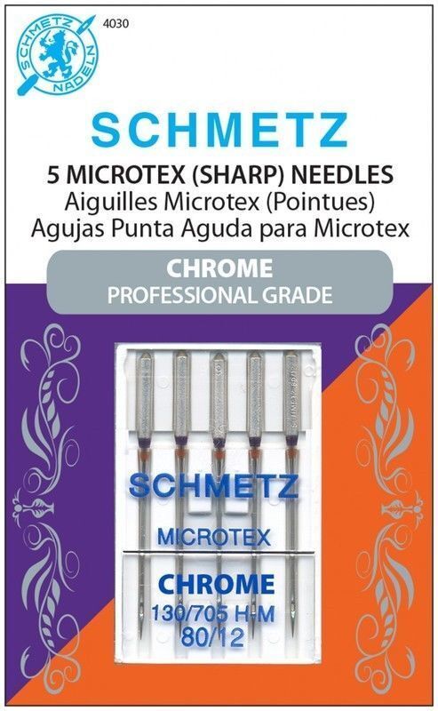 Schmetz Needles - Chrome Microtex 80/12 , quilting and needlework