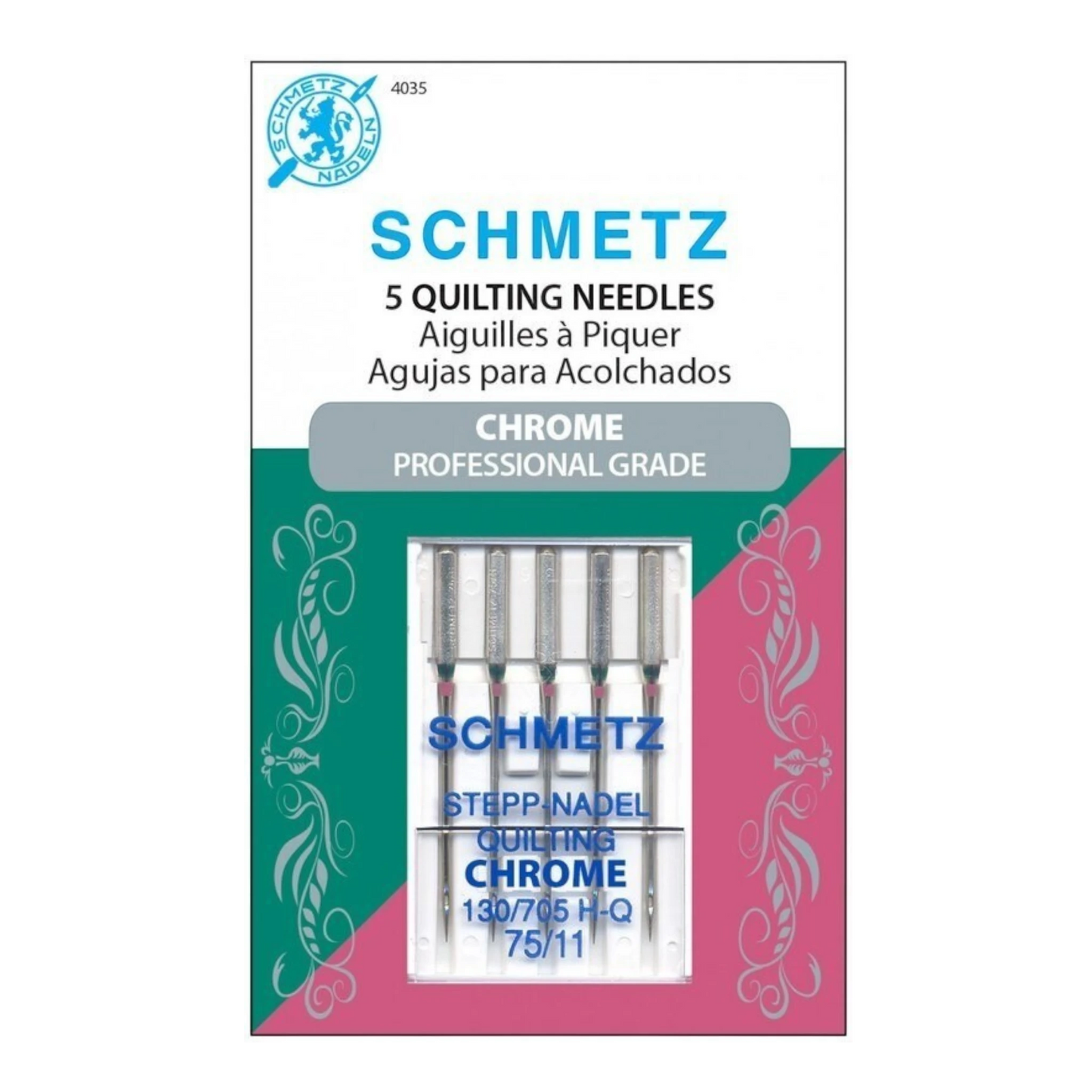 Schmetz Needles - Chrome Quilting 75/11 5 ct , quilting and needlework
