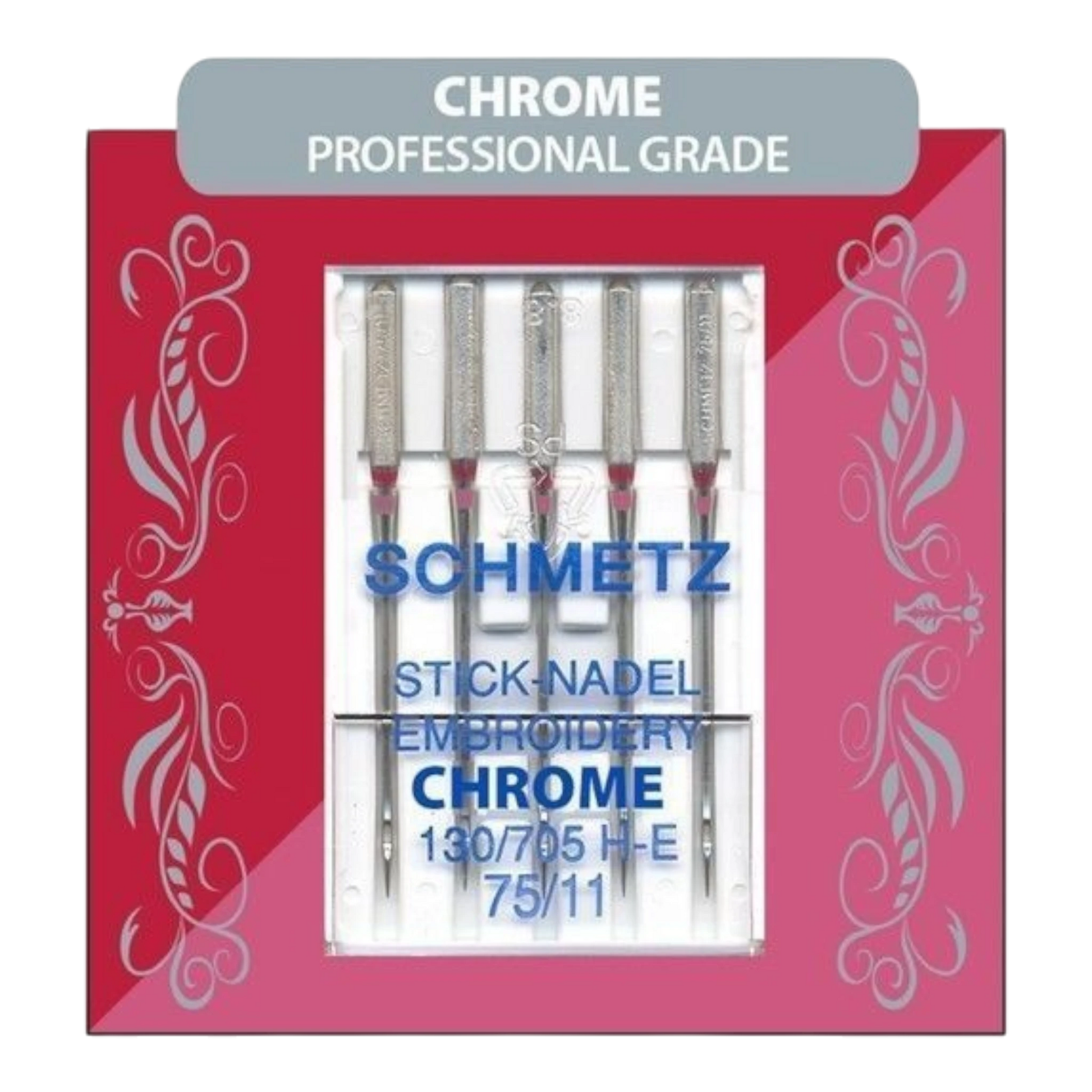 Schmetz Needles - Chrome Embroidery 75/11 5ct , quilting and needlework