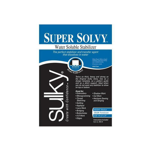 Sulky - Super Solvy Water Soluble Stabiliser for embroidery, applique and sewing projects