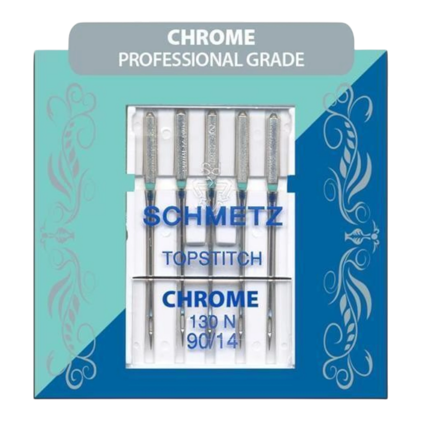 Schmetz Needles - Chrome Topstitch 90/14 Needle 5 ct , quilting and needlework