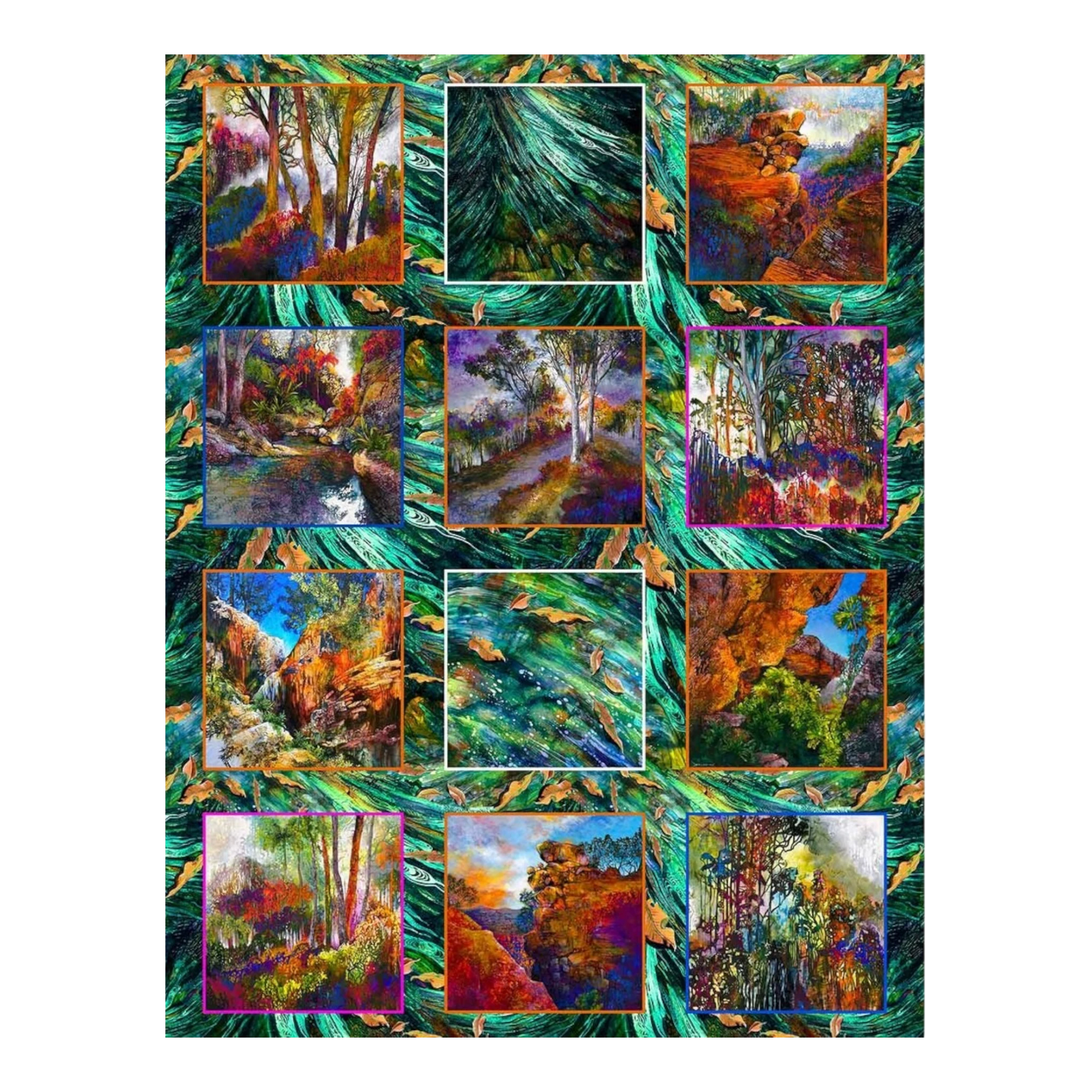 Kondililla Falls - Flow Panel for patchwork, quilting and sewing