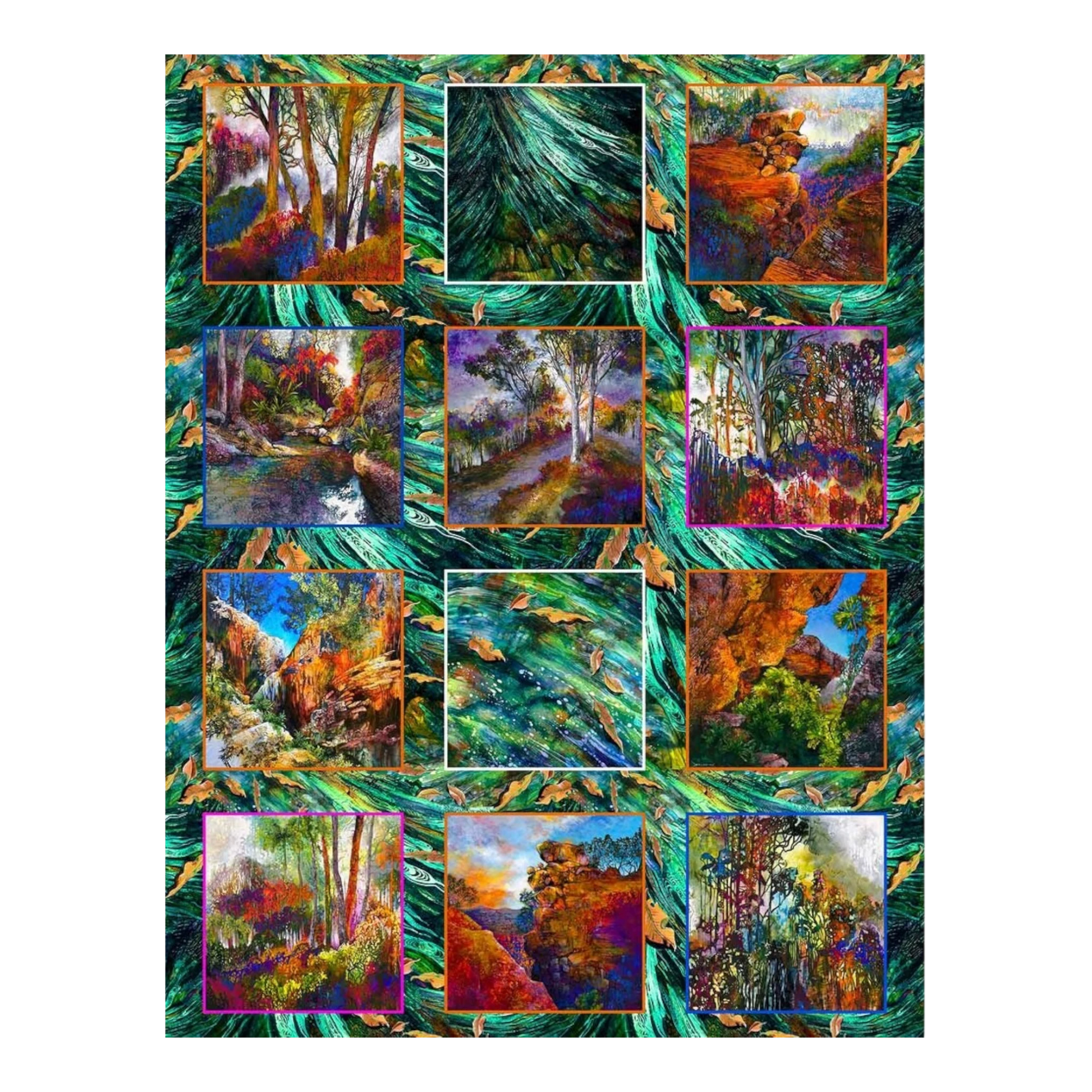 Kondililla Falls - Flow Panel for patchwork, quilting and sewing