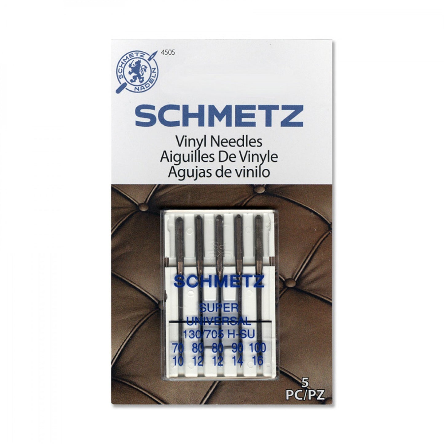 SCHMETZ Vinyl Needles 5 ct Mixed Sizes for bag making, sewing and craft projects