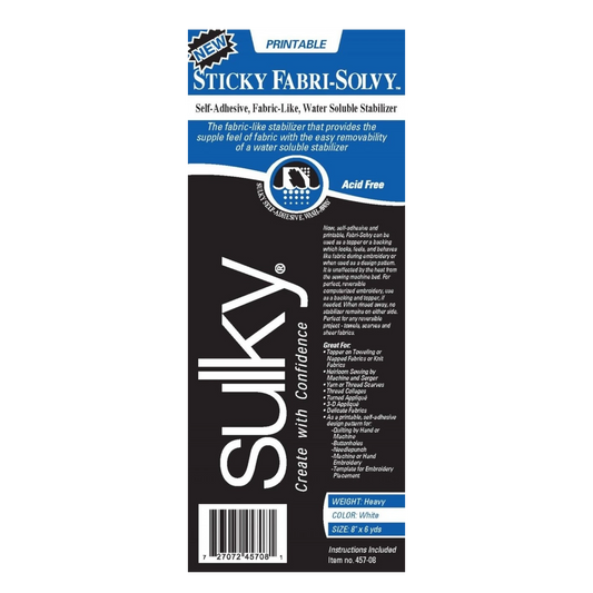 Sulky - Sticky Fabri Solvy 203 mm x 6yd for embroidery, applique and sewing projects