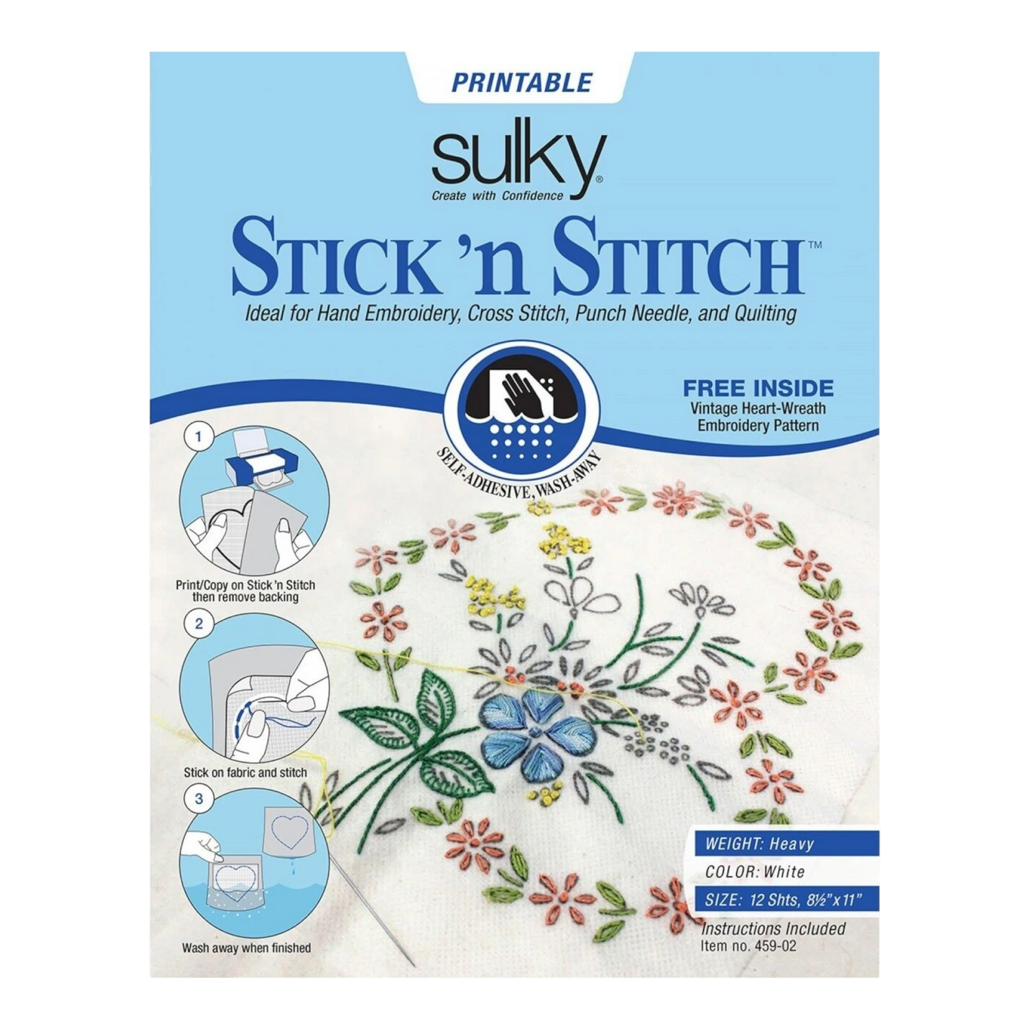 Sulky - Stick N Stitch Self Adhesive Wash Away Stabiliser for applique, sewing and craft projects