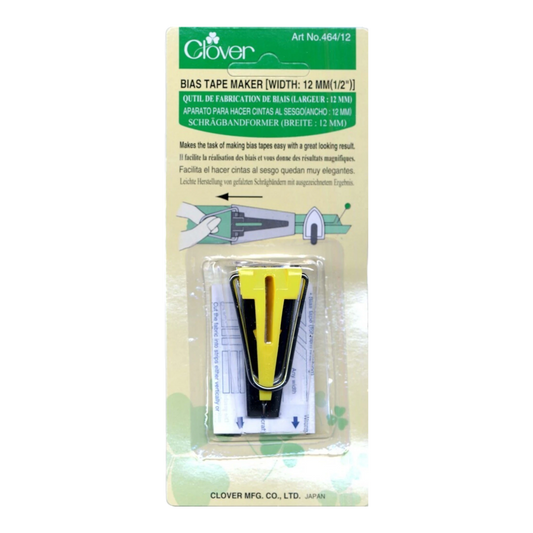 Clover Bias Tape Maker 12 mm 13 mm , quilting and neat fabric finishing