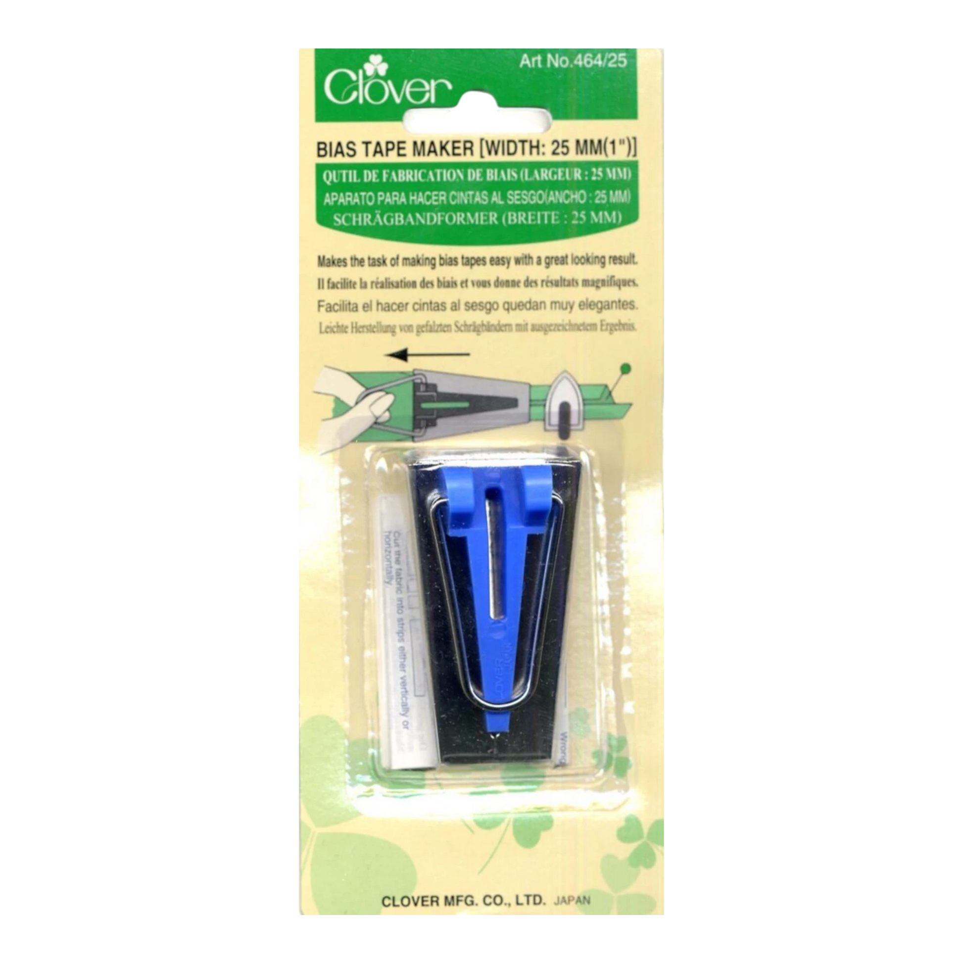 Clover Bias Tape Maker 25 mm 25 mm , quilting and neat fabric finishing