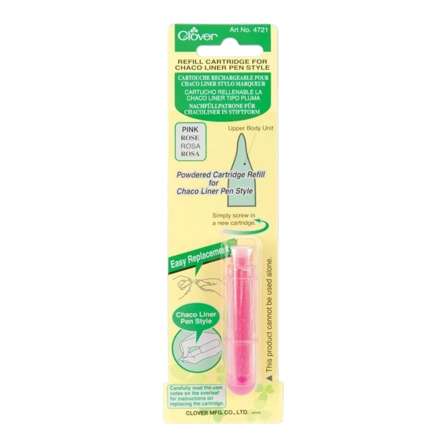 Clover Chaco Liner Pen REFILL , sewing and fabric marking