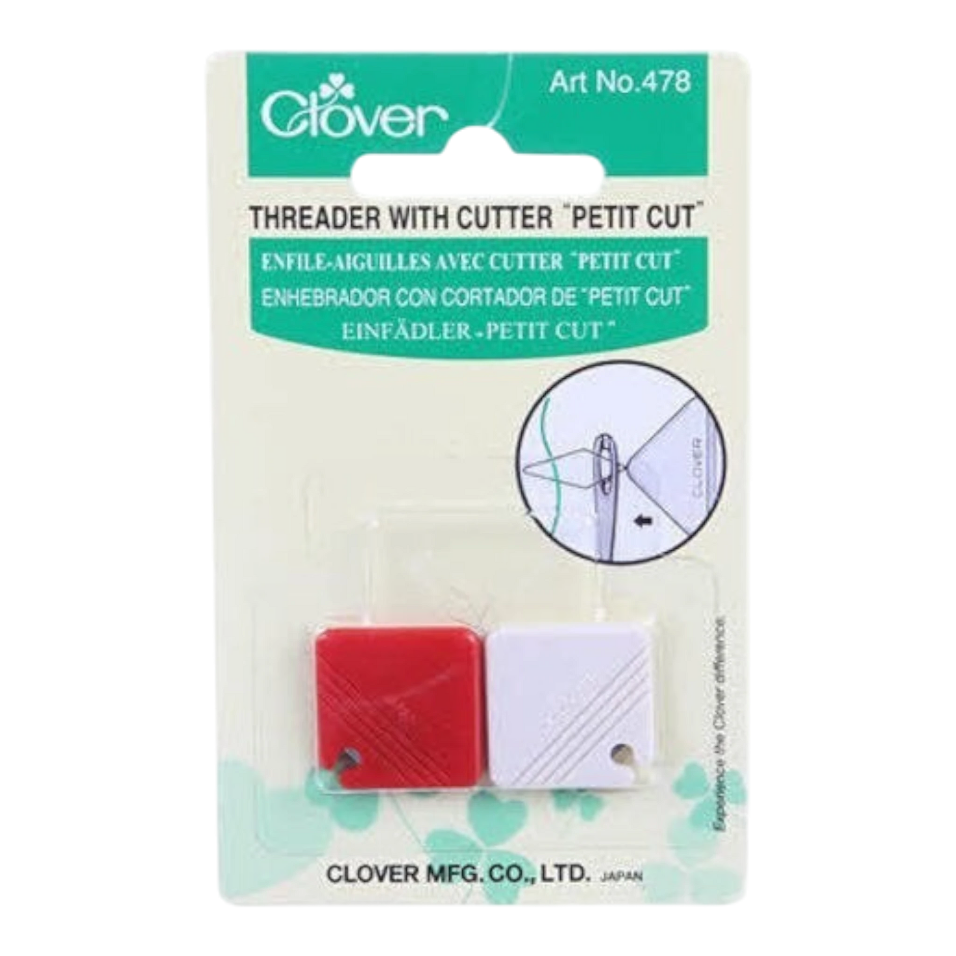 Clover Petit Cut Needle Threader & Thread Cutter , piecing and stitching