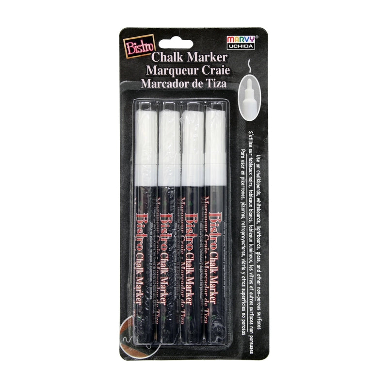 Bistro White Chalk Marker Fine 4 Pen Set , sewing and fabric marking