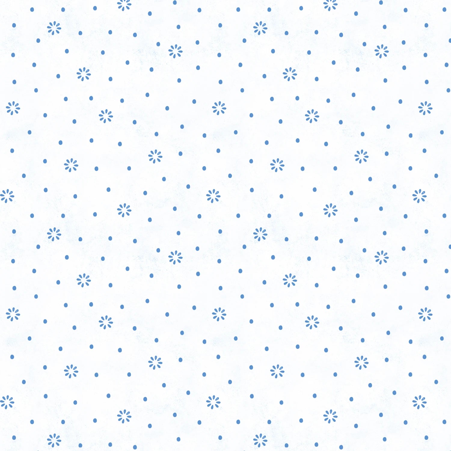 Blissful Blues - Floral Dot on White