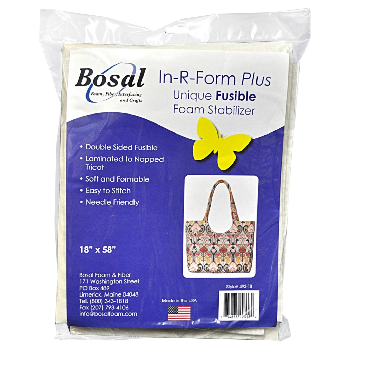 Bosal In-R-Form Plus Double Sided Fusible Foam Stabilizer 457 mm x 1473 mm for applique, sewing and craft projects