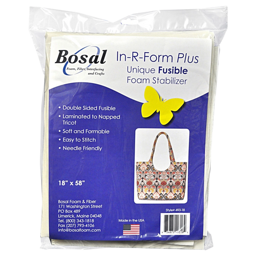 Bosal In-R-Form Plus Double Sided Fusible Foam Stabilizer 457 mm x 1473 mm for applique, sewing and craft projects