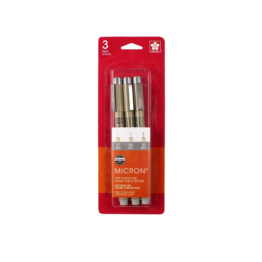 Pigma Micron Light Cool Gray 01 (.25 mm) 3 pk sewing and quilting product