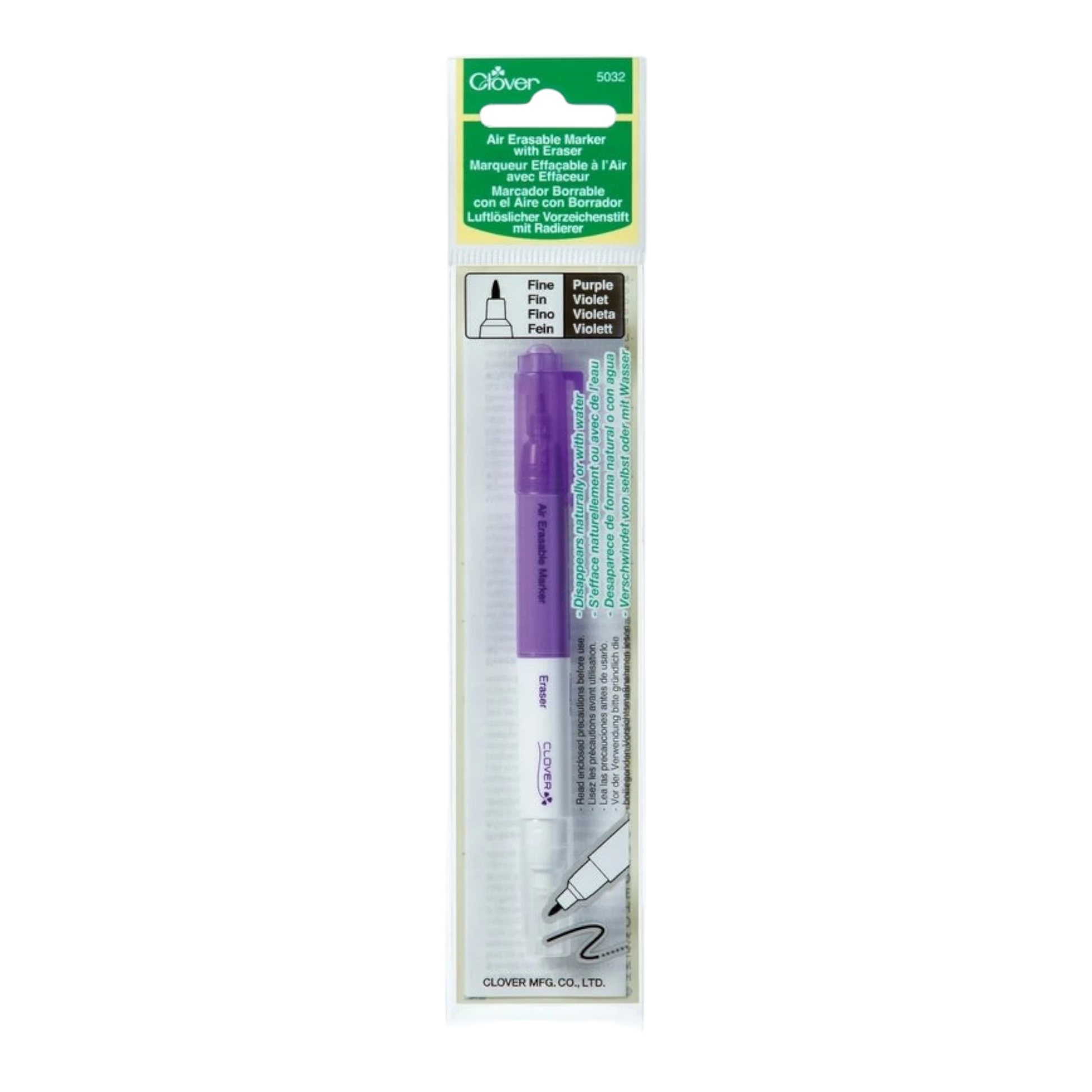 Air Erasable Marker With Eraser Purple , sewing and fabric marking