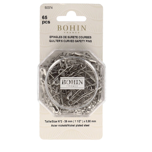 Bohin - Safety Pin Curved Size 1 1/2 - 65ct , quilting and needlework