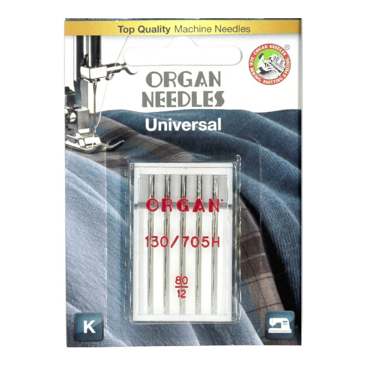Organ Needles Universal Size 80/12 - Pack of 5 , quilting and needlework