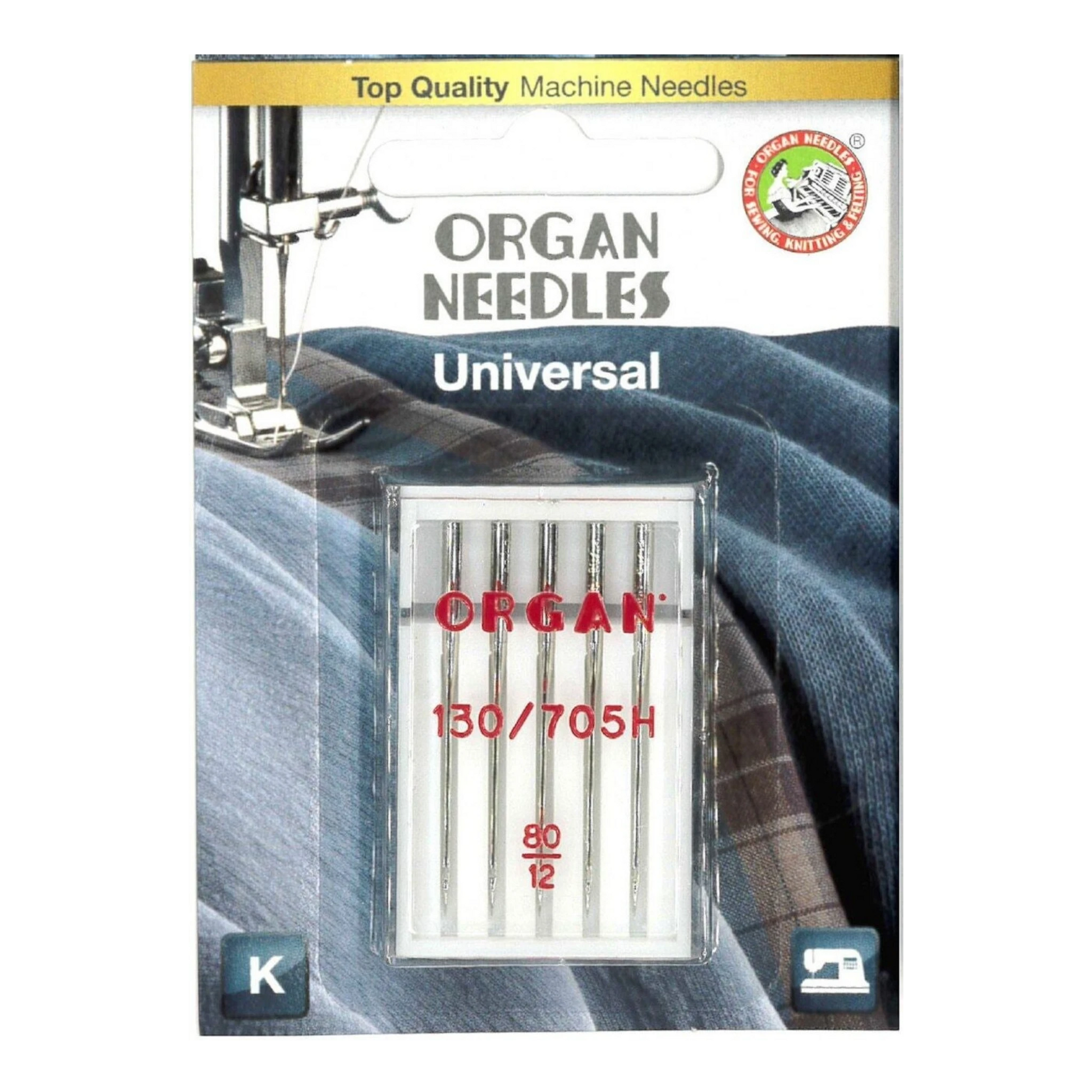 Organ Needles Universal Size 80/12 - Pack of 5 , quilting and needlework