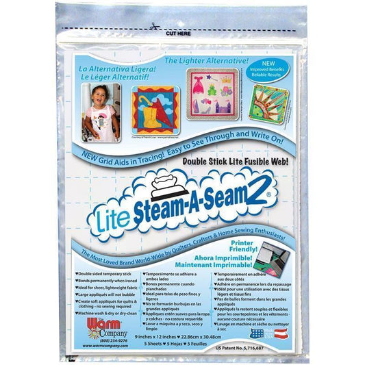 Steam a Seam Lite 5 Sheets 9 x 305 mm for applique, sewing and fusible craft projects