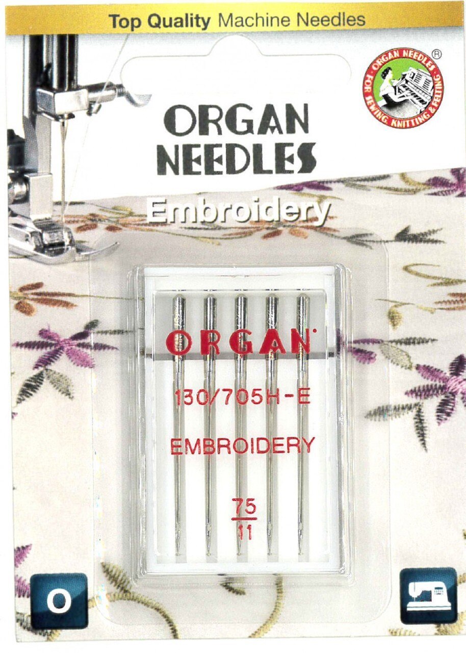 Organ Embroidery Size 75/11 Needles - pk5 , quilting and needlework