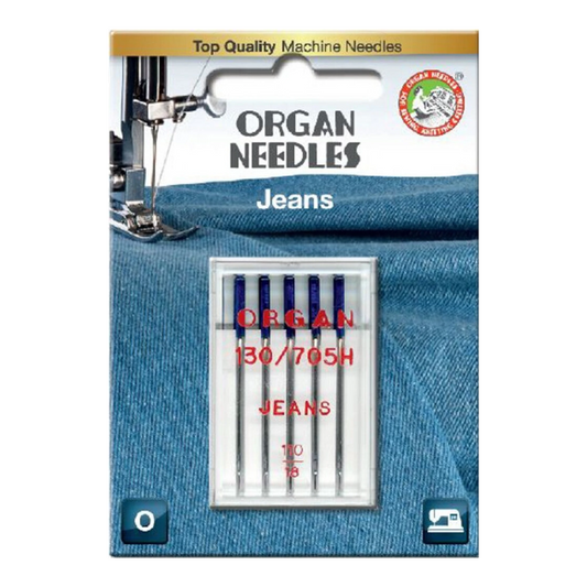 ORGAN Brand Jeans #110/18 Needles 5pk , quilting and needlework