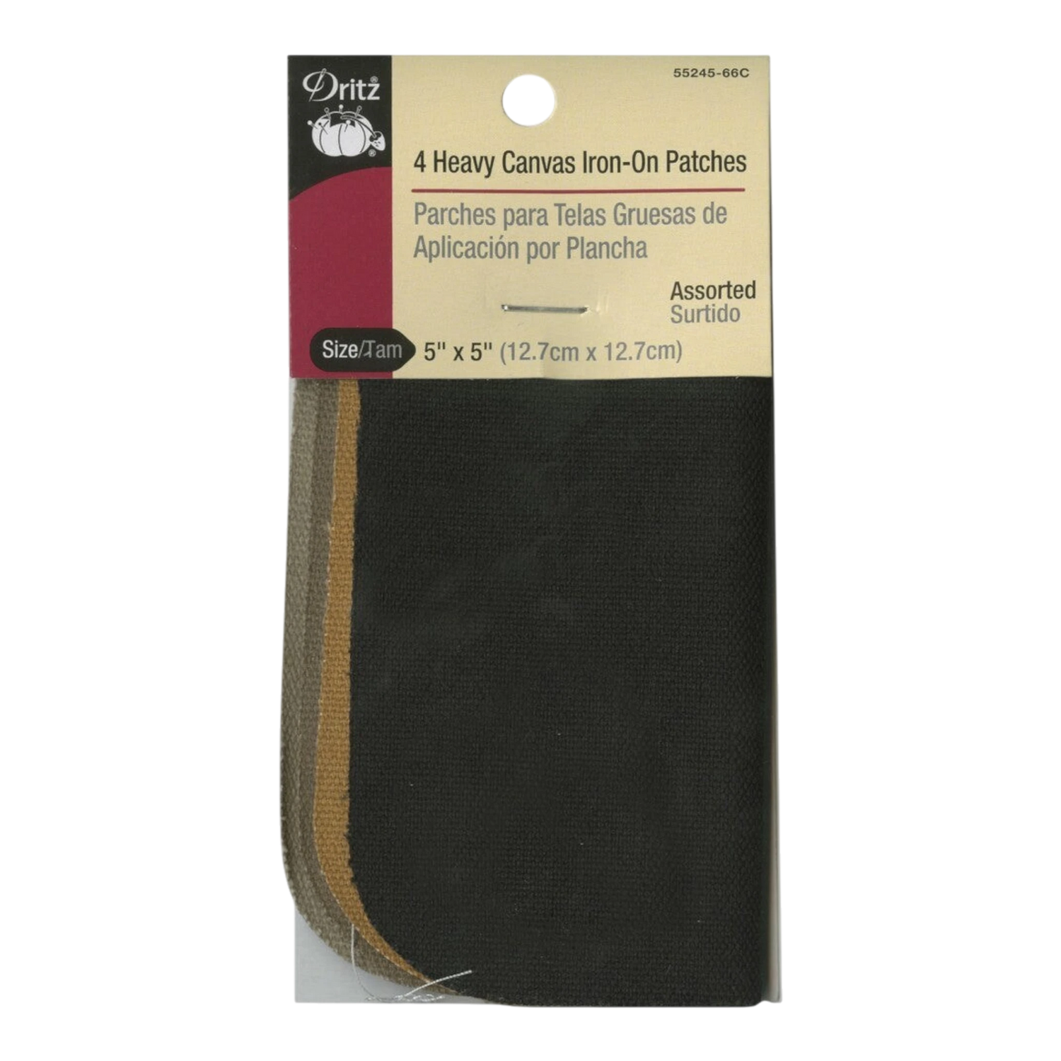 Heavy Canvas Iron-On Patches Multi 4ct for garment repair, mending and sewing projects
