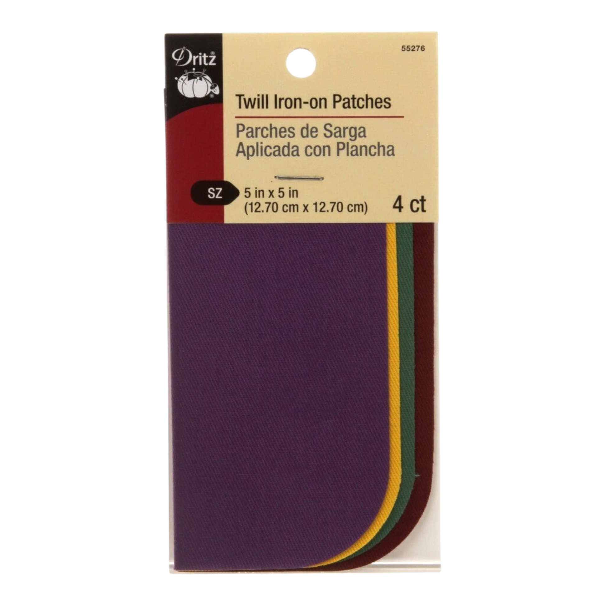 Twill Patches 127 mm X 127 mm - 4 School Colour Assortment for garment repair, mending and sewing projects