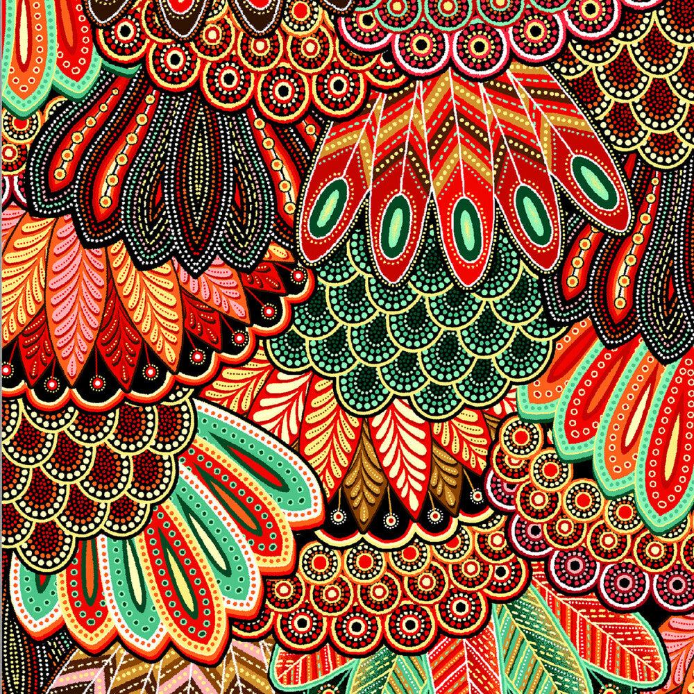 Sahul Land - Feathers Teal sewing and quilting product