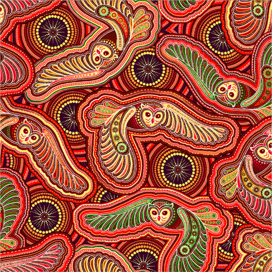 Sahul Land - Owls Orange sewing and quilting product